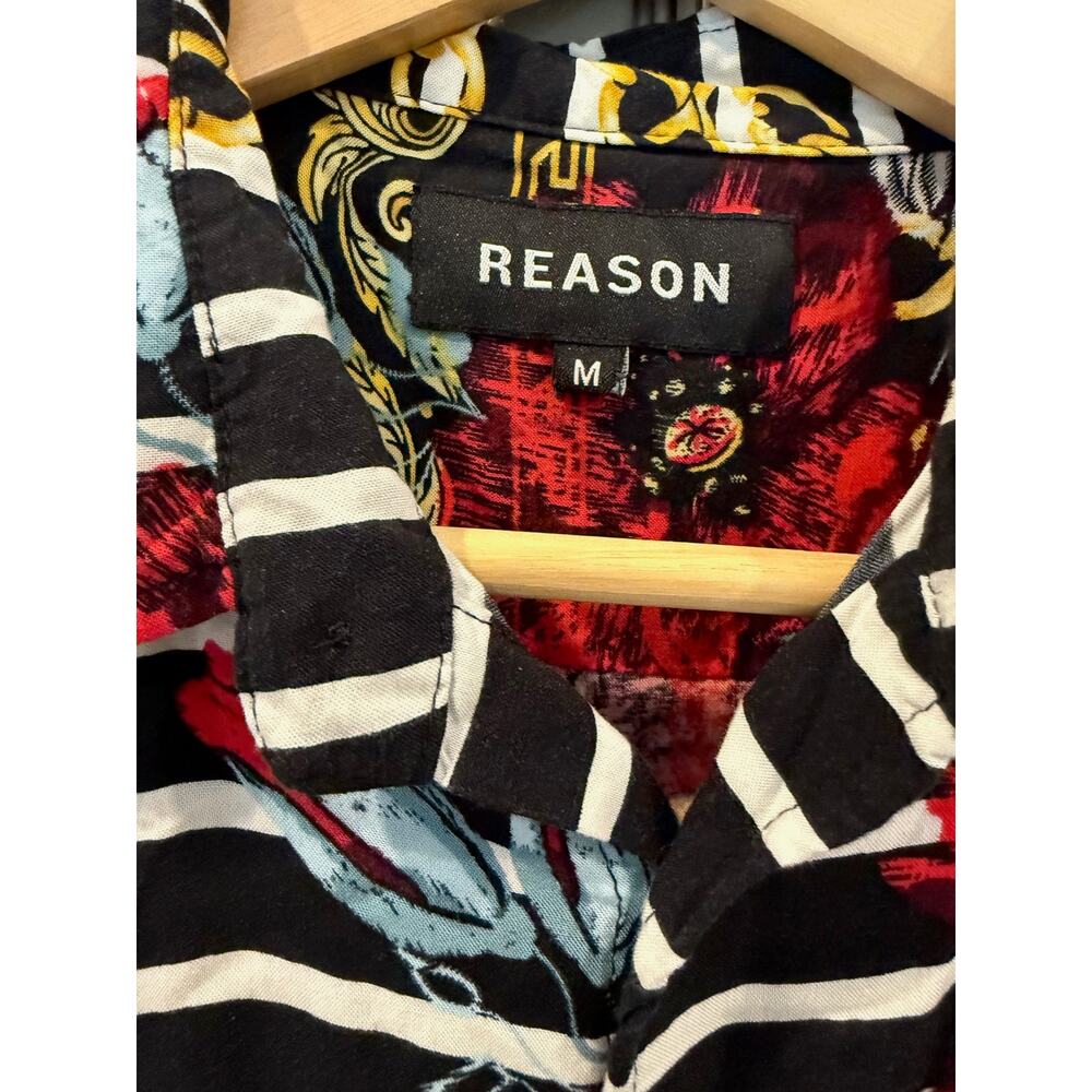 Retro Men's Colorful Allover Print Button Down Sh… - image 3